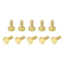 Knurled Thumb Screws, M6x16mm Flat Brass Bolts Grip Knobs Fasteners 10Pcs