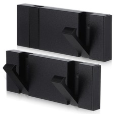 2 Pack Modern Waterproof Black Wall Hooks Foldable Heavy Duty Towel Coat