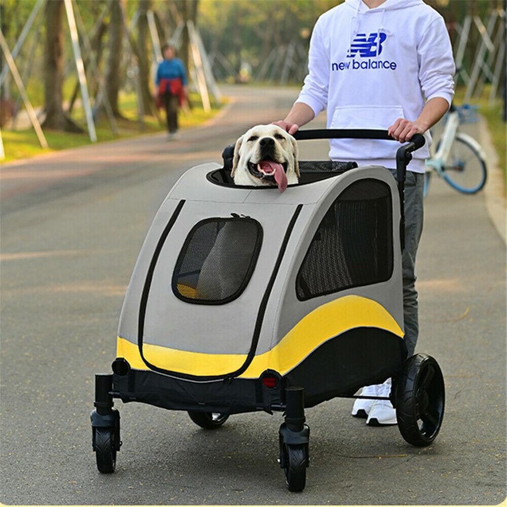 XXL Heavy Duty Dog Stroller Double Door Pet Trolley Carrier Cart