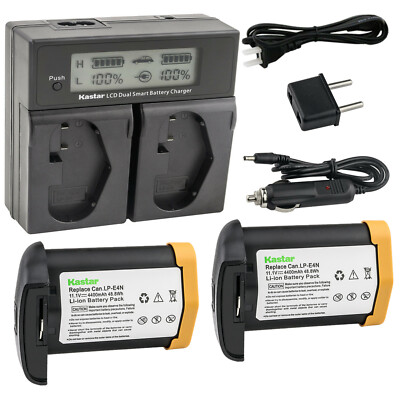Kastar Fully Decoded LP-E4N Battery + Fast Charger for Canon EOS 1D X 1D Mark IV
