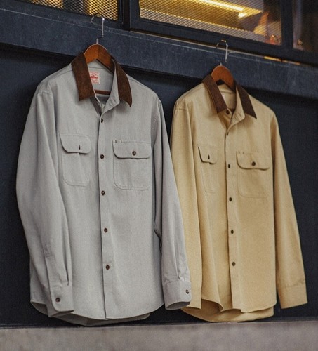 Hot Mens Work Shirt Long Sleeve Vintage Coat Casual Lapel Outwear Loose Party - Bild 7 von 10