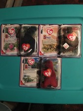 Mcdonalds Beanie Baby Dinosaur Trio  2000 Steg, Bronty, Rex 