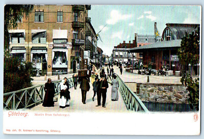 Gothenburg Sweden Postcard Motive From Salutorget c1905 Antique Unposted