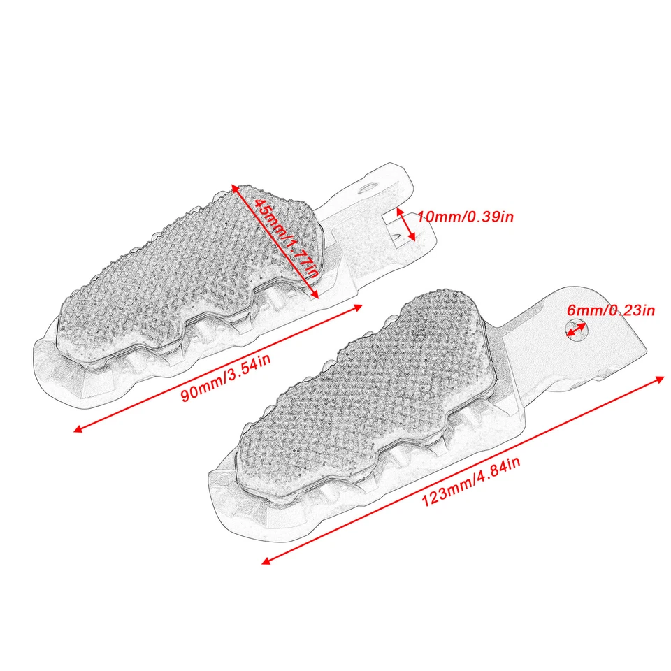 1 par de reposapiés para Ducati Scrambler 1100 Multistrada 1200/1260 Hypermotard 939 Foto 2 de 4