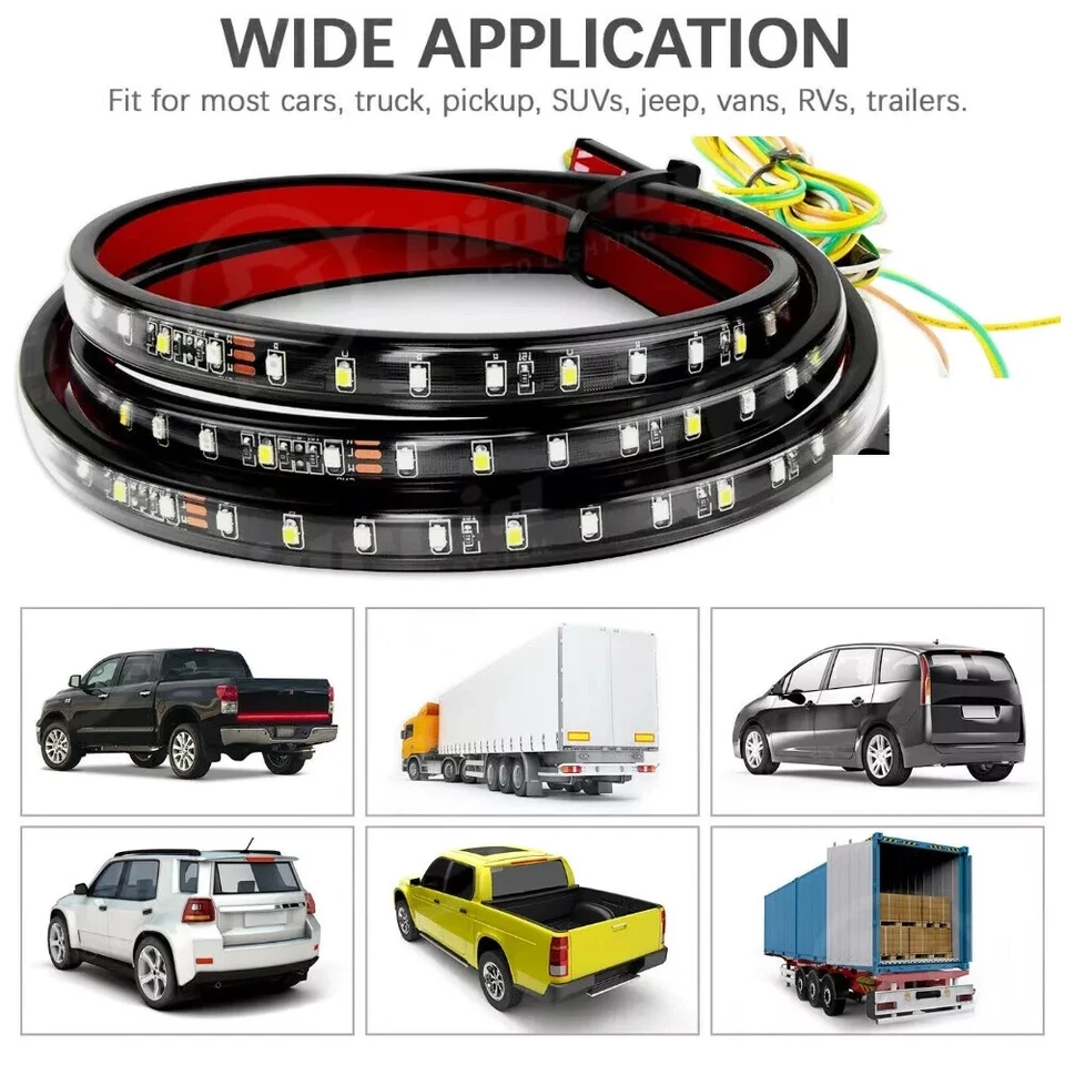 Tira LED de puerta trasera de camión de 40-95 pulgadas señal de freno secuencial barra luz trasera lámpara Foto 3 de 4