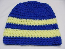 BLUE YELLOW - TODDLER SIZE STOCKING CAP BEANIE HAT