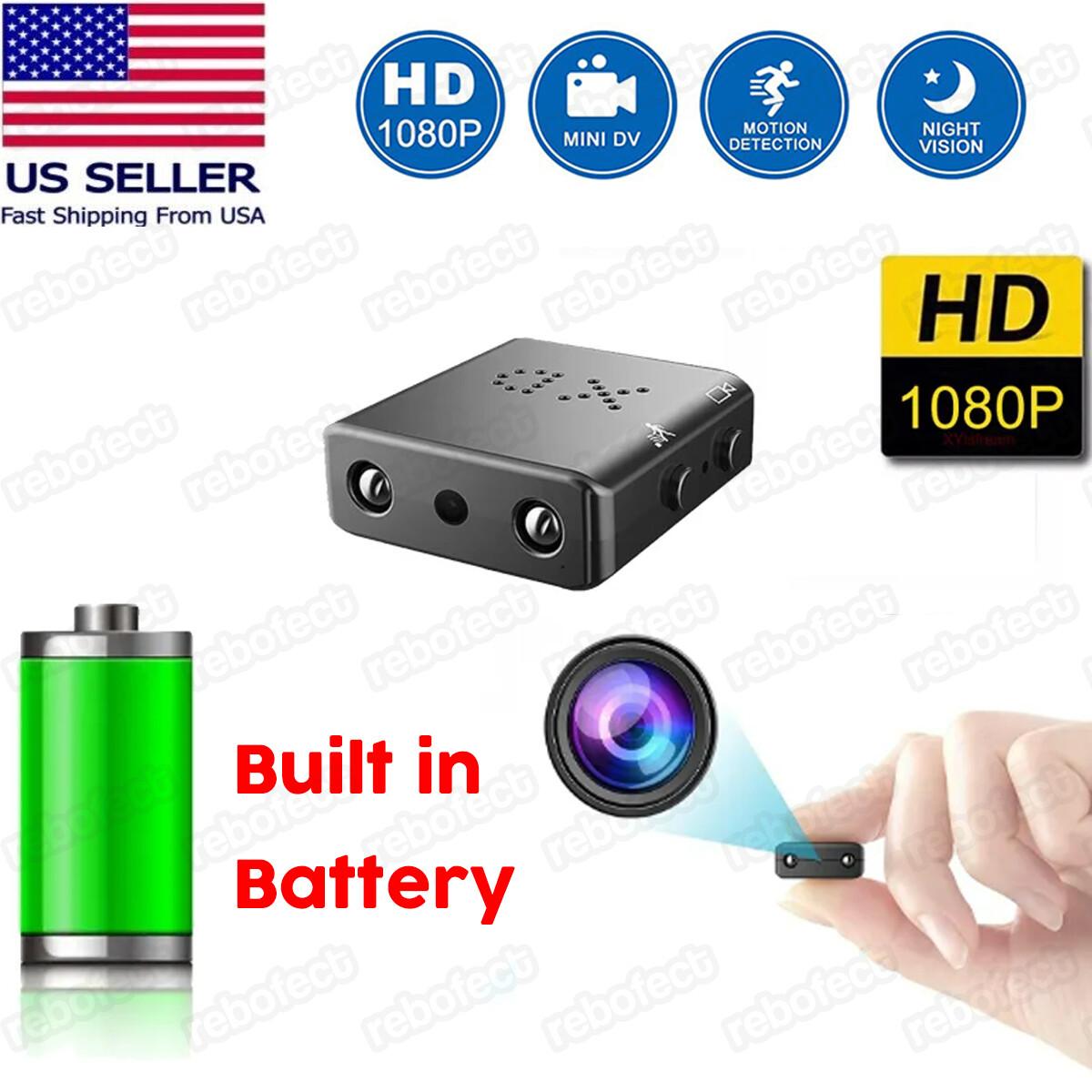 HD 1080P Mini Wireless Camera Home Security Night Vision IR Cam Motion Detection