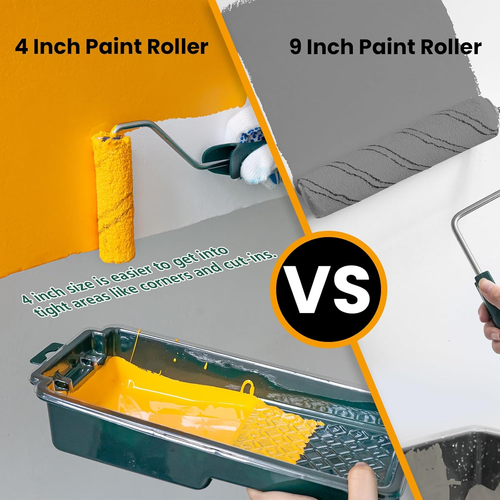 15 Pcs Paint Roller Kit 4 Inch Mini Rollers Tray Frame Liners Home Improvement - Picture 6 of 12