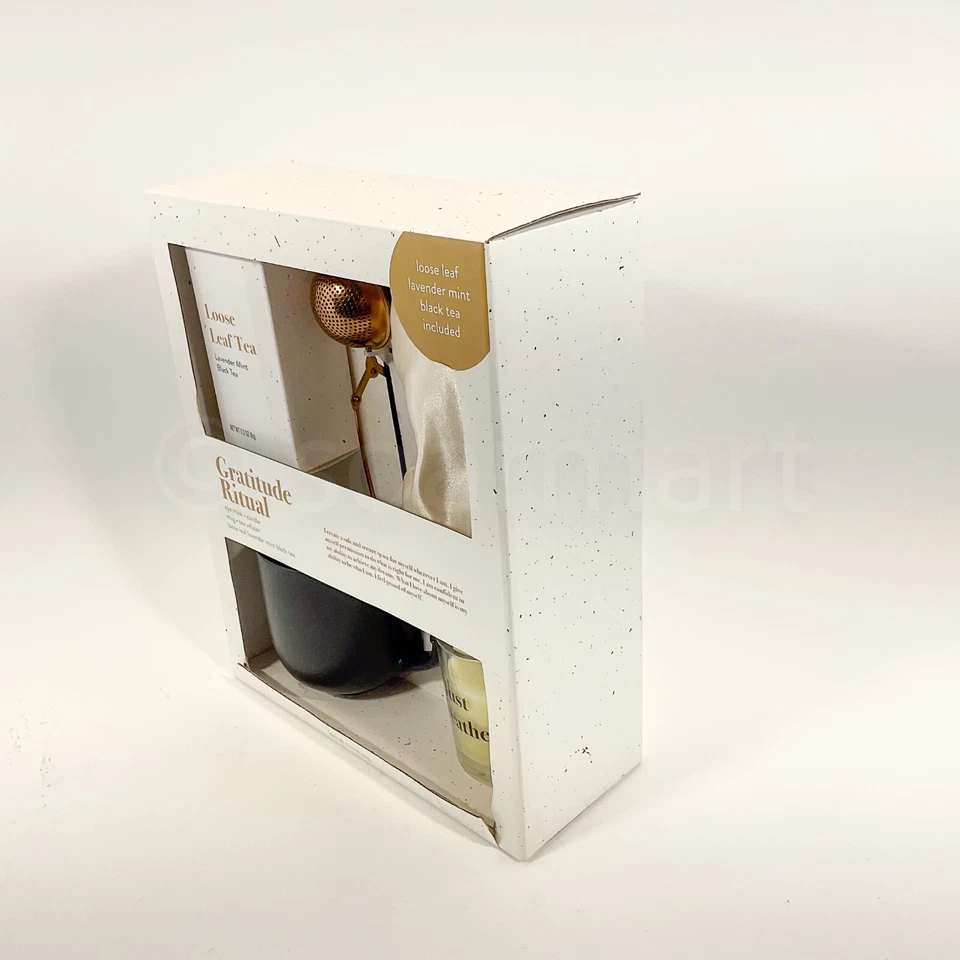 Gratitude Ritual Eye Mask Candle Infuser Loose Lavender Mint Black Tea Gift Set - Image 3 of 4