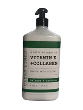 CLEAN LINES  VITAMIN E + COLLAGEN GENTLE BODY LOTION ANTI-AGING BALANCE+ RESTORE