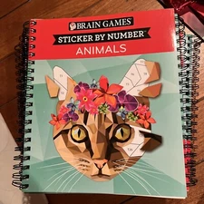 Sticker by Number Activity Book Hours Of Fun 29 Animal Art Projects SHIPS FREE