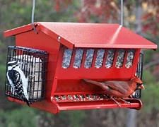 NEW Heritage Farms Seeds and More Double Sided Bird Feeder Red