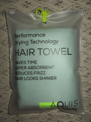 Aquis Original Hair Towel Light Mint Green  Performance Drying Absorbent NEW/pkg