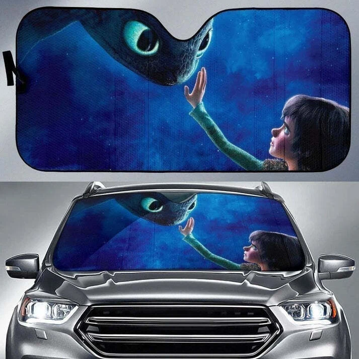 Toothless & Heccup Animate Car Sun Shade