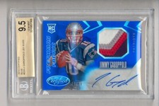 JIMMY GAROPPOLO 2014 PANINI CERTIFIED BLUE 4 COLOR PATCH AUTO RC 8/25 BGS 9.5 10