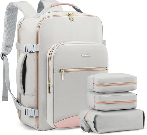 LOVEVOOK Carry on Travel Backpack, 40L Waterproof Large 17inch Large, Grey