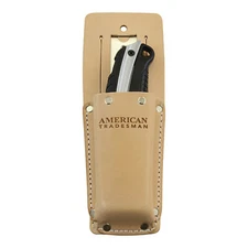 American Tradesman 554 - Leather Utility Knife Holder Holster with Belt Clip
