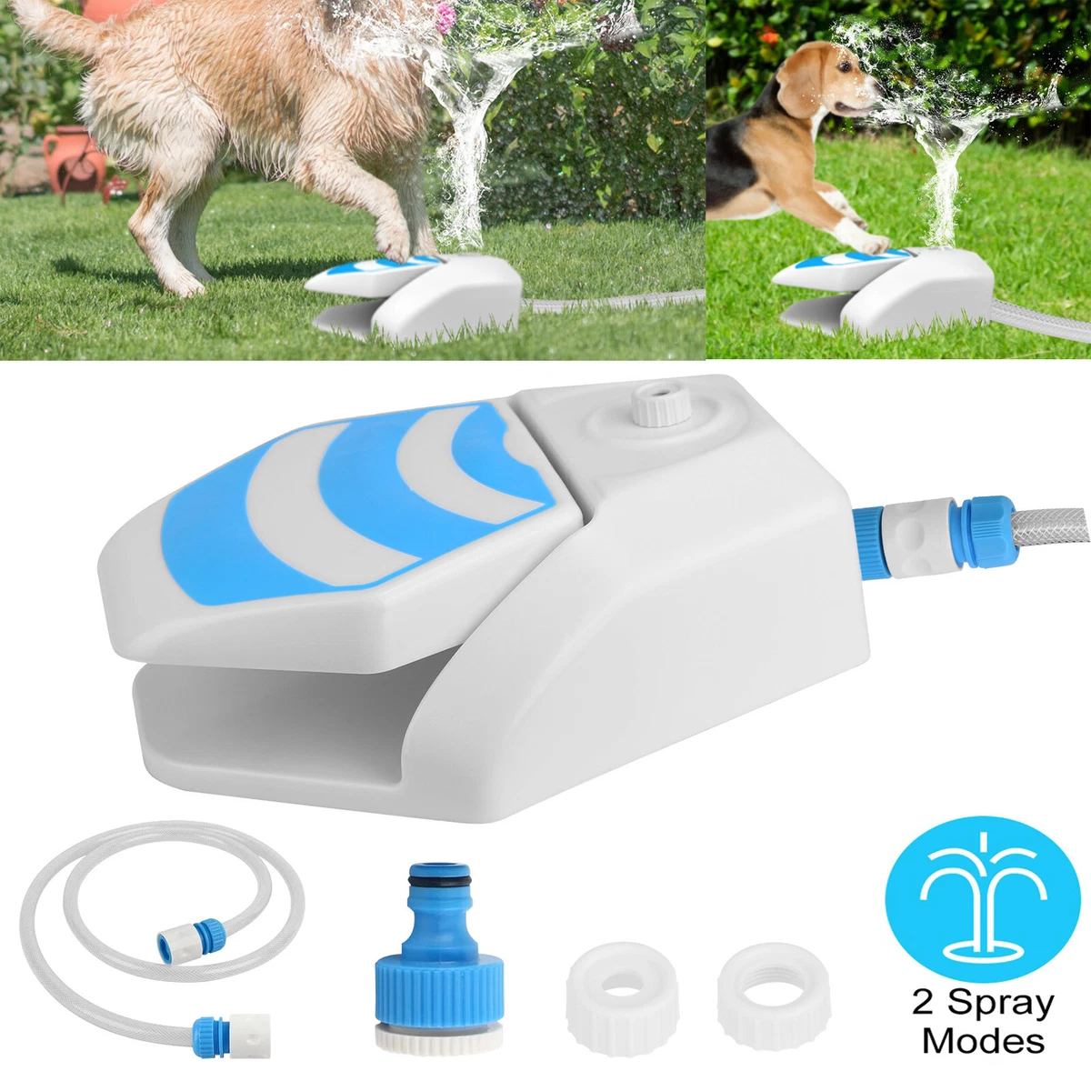 Dog Water Fountain Dogs Sprinkler Dispenser Step on Paw Activated