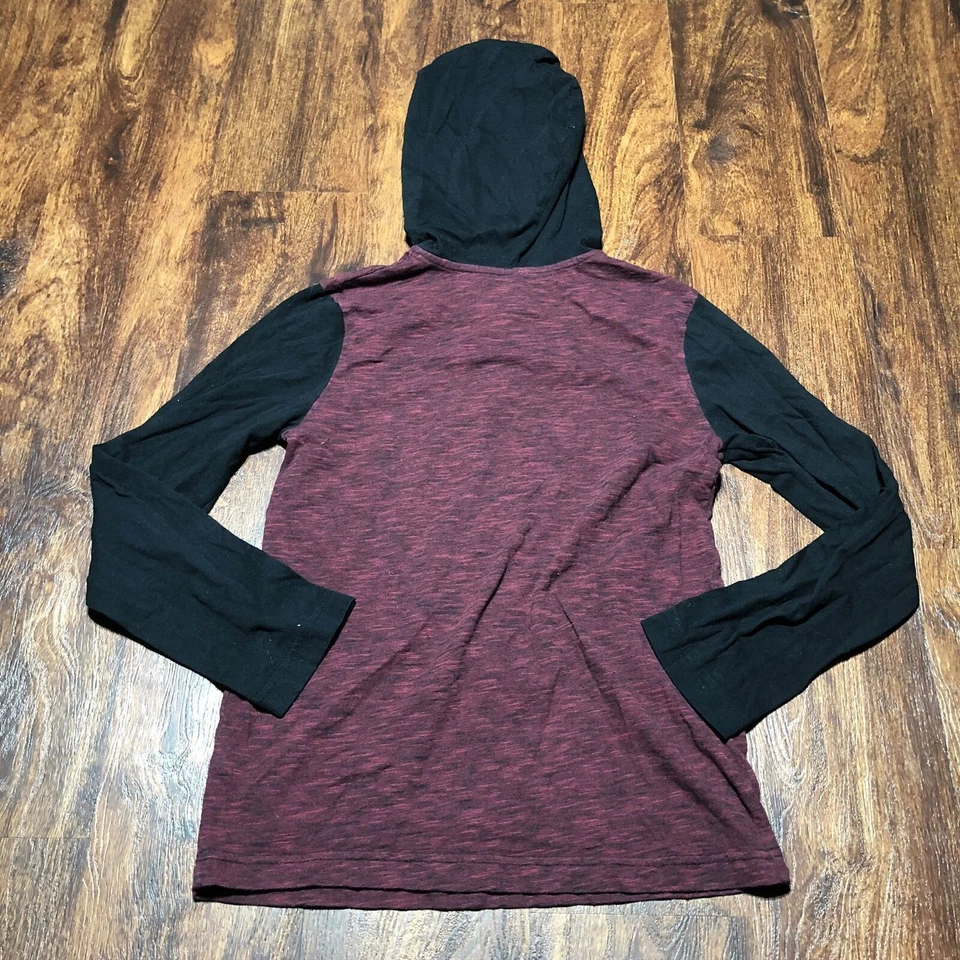 TOM HAWK Botón Frontal Pullover Granate Camisa con Capucha Niño Talla Mediana Foto 2 de 4