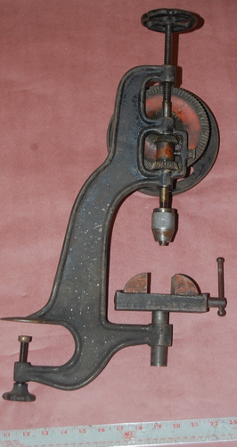 Antike Goodell-Pratt Tischbohrmaschine Presse Uhrmacher Schuster Modellbauer Werkzeug Kunst - Bild 9 von 9