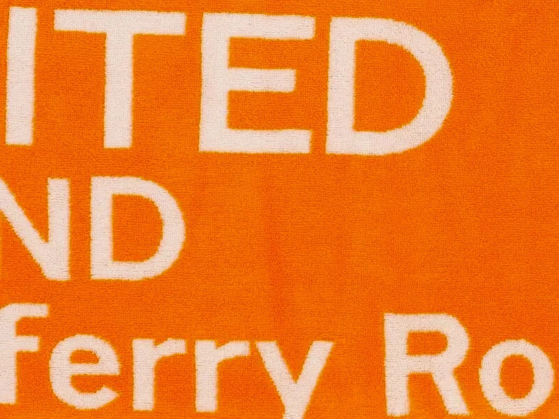 New BURBERRY HORSEFERRY ADDRESS LOGO BEACH TOWEL BRIGHT ORANGE ~ Neiman Marcus - Image 4 of 4