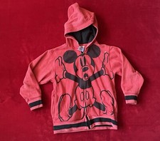 Disney Kid's Long Sleeve Full Zip "Mickey Mouse" Red Hooded Jacket Size: 5/6