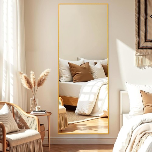 Full Length Mirror with Stand 59"x16" Leaning Mirror Hanging Wall Mounted Mirror - Picture 44 of 47