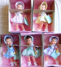 5 Madame Alexander Dionne Quintuplet Dolls Marie Annette Emelie Yvonne Cecile