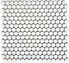 Knopfmosaik Mosaikfliesen Keramikmosaik weiß matt Wand Bad WC WB10-0111 1 Matte