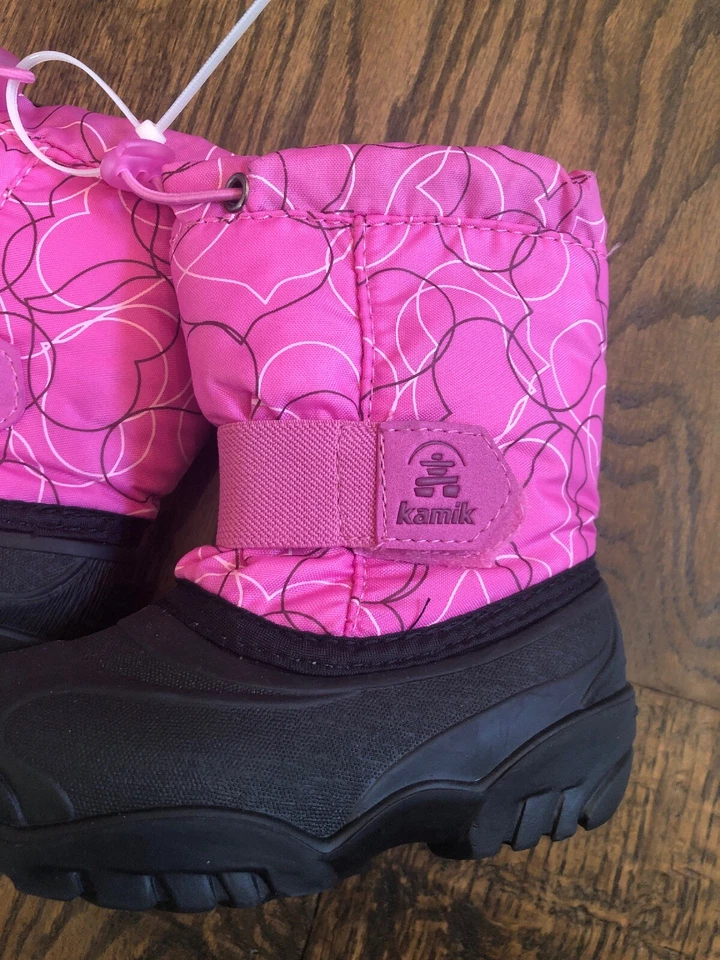 NUEVO Niño Niña Kamik Rosa Cohete Clima Frío Invierno Suela de Goma Botas Talla 5 Foto 2 de 4