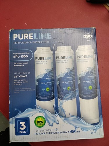 Pureline Refrigerator Water Filter 3-Pack PL-1300