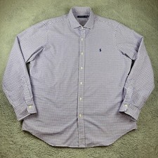 Polo Ralph Lauren Stretch 100 Cotton Purple Gingham Check Shirt XL Button Down