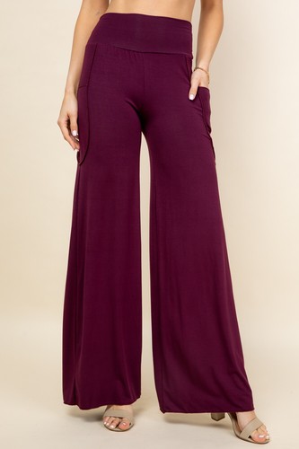 Simplicitie Lounge Wide Leg Palazzo Pants Pants S-3X Plus Size Made in USA - Picture 5 of 48