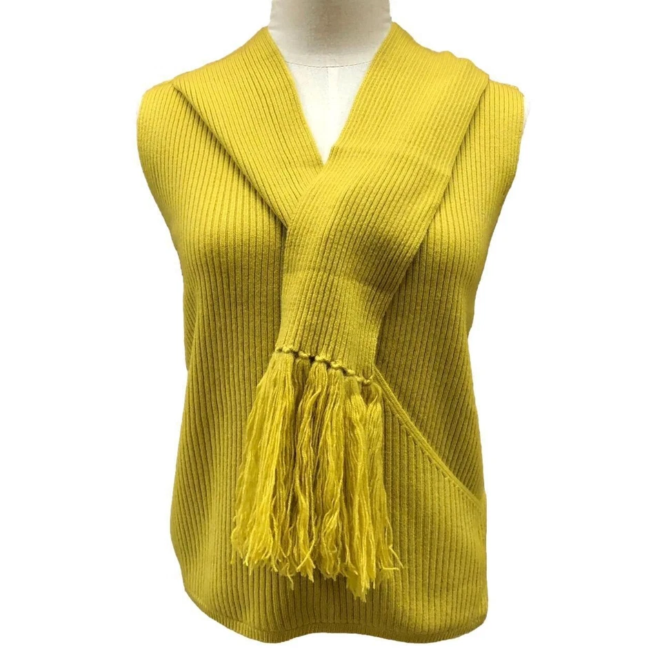 Camiseta sin mangas de punto Max Mara con bufanda no desmontable, #M verde 63695179 701 702【IP Foto 2 de 4