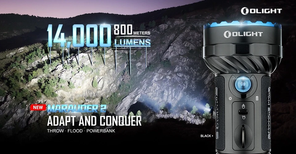 Lanterna recarregável Olight Marauder 2 14000 lúmens longo lance - Imagem 2 de 4