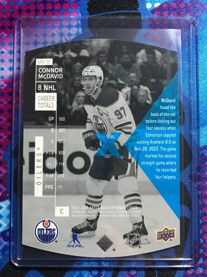 2023-24 UD Extended Series '97-98 SPx Holoview Retros Connor McDavid #SPX-39 - Image 2 of 2