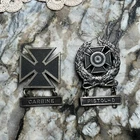 WW2 Vintage Sterling Military Carbine & Marksman Pistol D Medal Pin