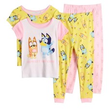 4 PC Bluey Pajamas Set Toddler Boy Girl Shirt Pants 2T 3T 4T 5T Cotton Disney