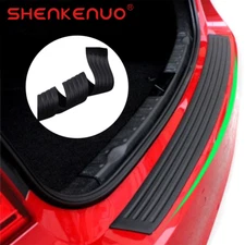Car Rear Bumper Guard Protector Trim Cover Sill Plate Trunk Rubber Pad Kit Black