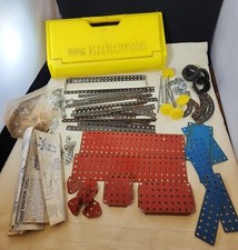 Vintage Gabriel Erector Set Toy w/Yellow Plastic Case  Original Instructions