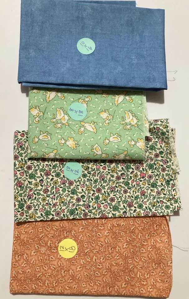 Lote de 14 restos de tela brillantes florales Calico gatitos patos tonal ruta 66 sombrero rojo Foto 3 de 4