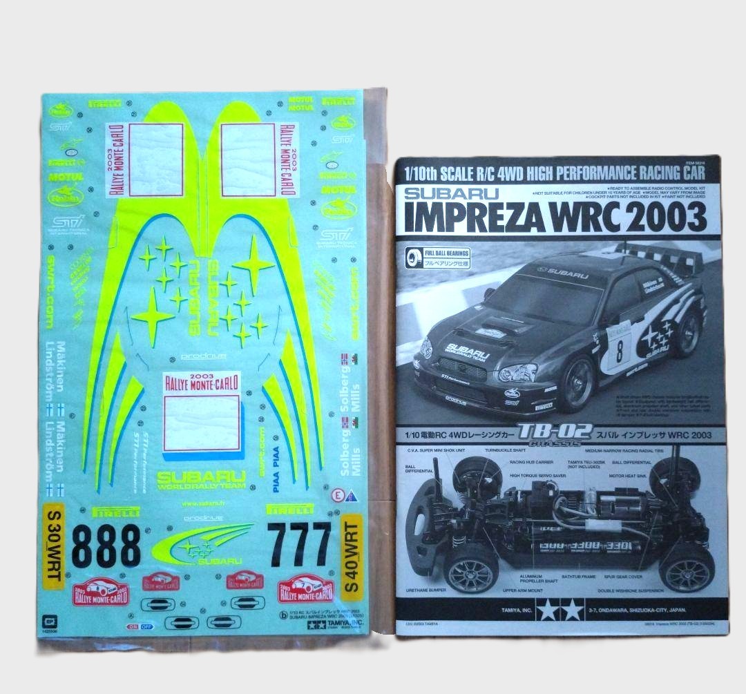 Tamiya 1/10 #58316 RC 4WD SUBARU IMPREZA WRC 2003 Montecarlo Model