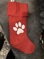 Knit Monogram Christmas Stocking Red - Wondershop  With White PAW Print