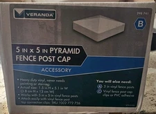 2 pcs Veranda 5x5 (127mm x 127mm) Plastic Pyramid Vinyl Fence Post Cap White