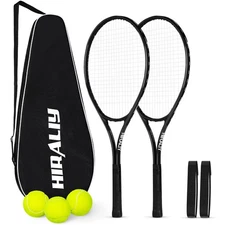 HIRALIY 27" Tennis Racket Set for Adults - 2 Player Pre-Strung Racquets