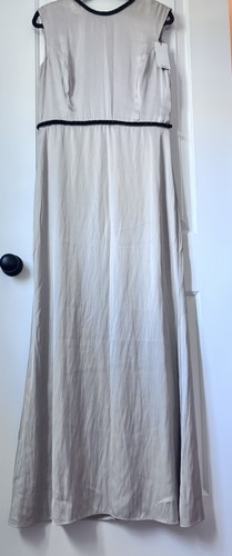 MNG By Mango Satin Gown Champagne Formal Dress Mother Of The Bride Size L 8 - Picture 4 of 15