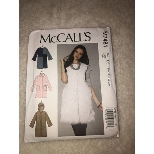 McCalls 7481M Miss Vest & Coat, Uncut New, English,Spanish, Size 14,16,18,20,22