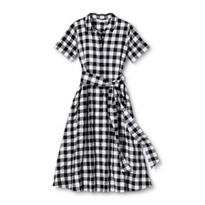 Lisa Marie Fernandez Women's Gingham Button Front ShirtDress Black White XXS NEW