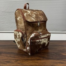 Cowhide Leather Backpack Handmade Genuine Hair-On Hide Travel Laptop School Bag