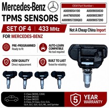 4X Mercedes-Benz TPMS Tyre Sensors A-Class W176 chassis 2012-18 A0009050030 OEM